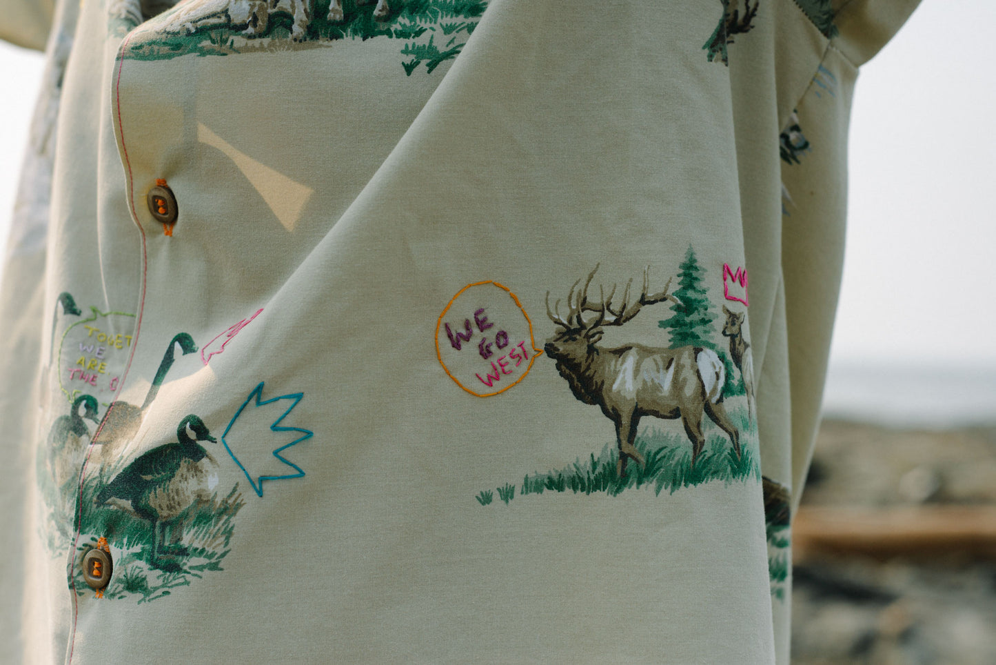 Sassy Animals Embroidered Unisex Cuban Shirt